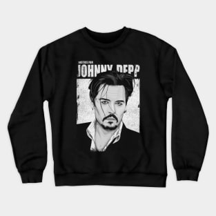 Justice for Johnny Depp Poster BW Crewneck Sweatshirt